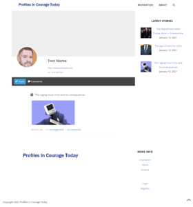 Profiles in courage web design portfolio screenshot