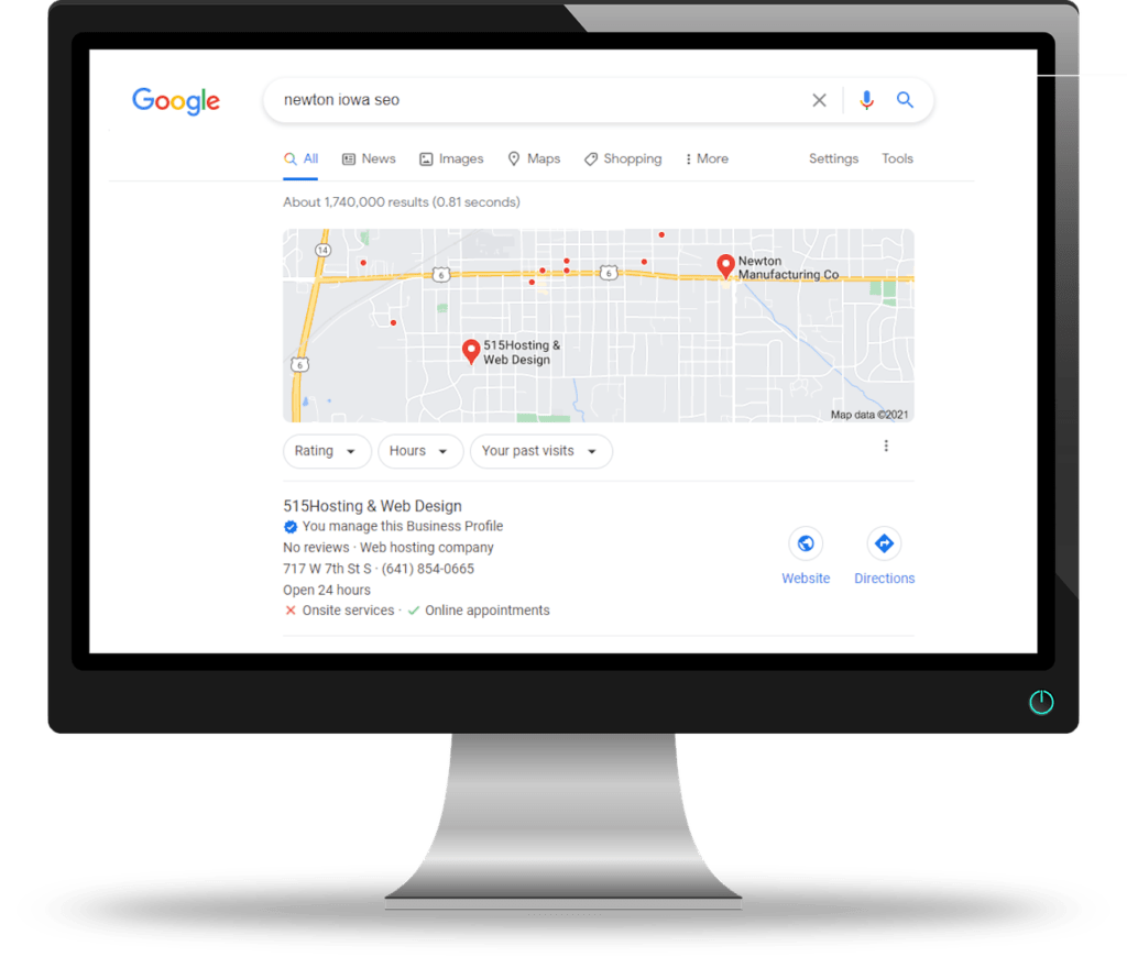 google maps search screenshot
