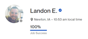 upwork landon elscott 100% job success score